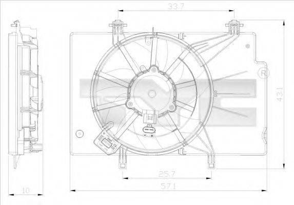 Вентилятор системы охлаждения двигателя TYC 810-0043