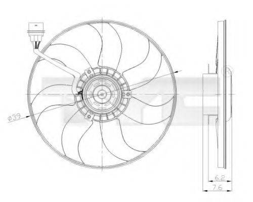Вентилятор системы охлаждения двигателя TYC 837-0036