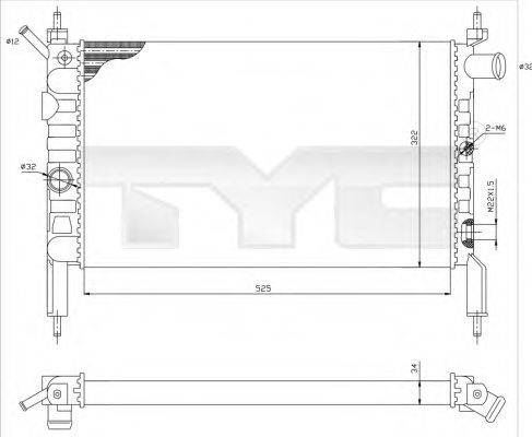 Радиатор охлаждения двигателя TYC 725-0018