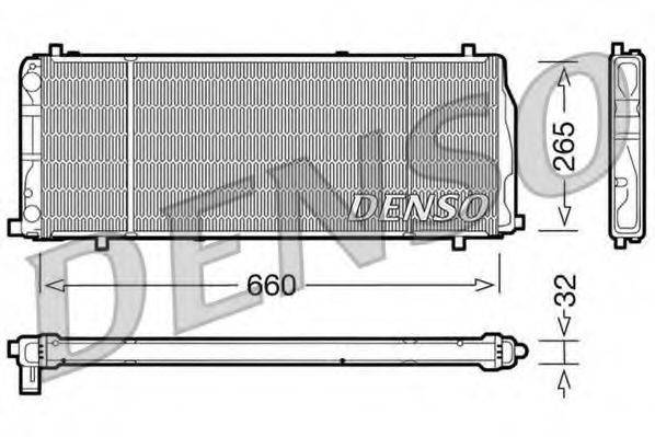 Радіатор, охолодження двигуна DENSO DRM02004