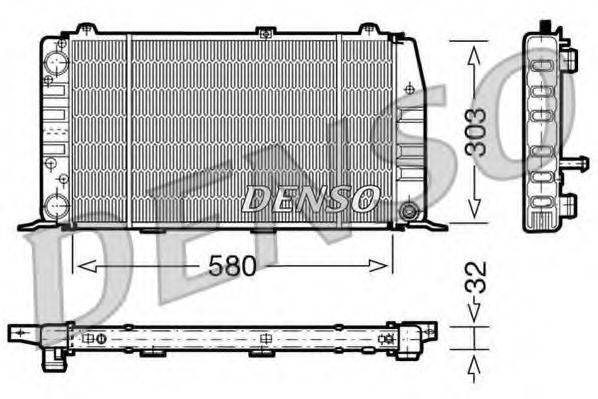 Радіатор, охолодження двигуна DENSO DRM02010
