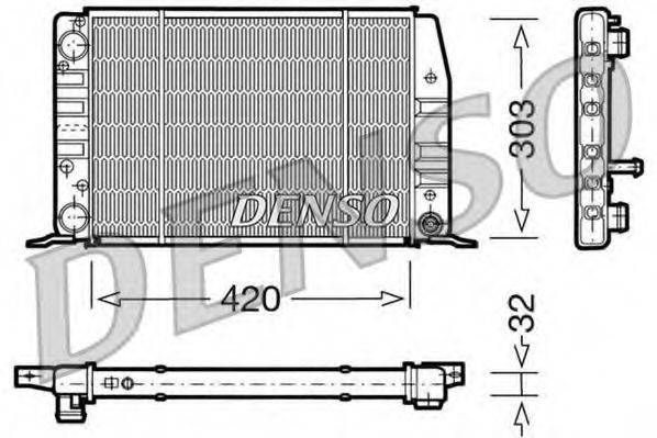 Радіатор, охолодження двигуна DENSO DRM02012
