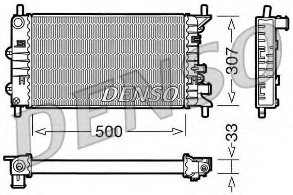 Радіатор, охолодження двигуна DENSO DRM10024
