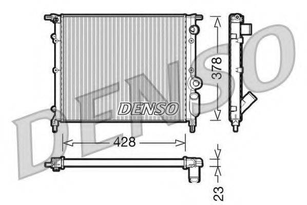 Радіатор, охолодження двигуна DENSO DRM23004