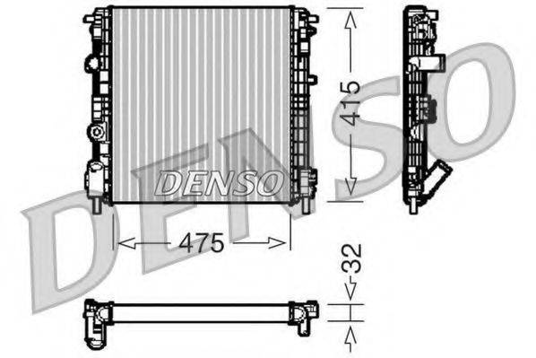 Радіатор, охолодження двигуна DENSO DRM23015