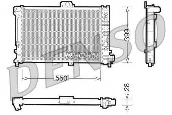 Радіатор, охолодження двигуна DENSO DRM25007