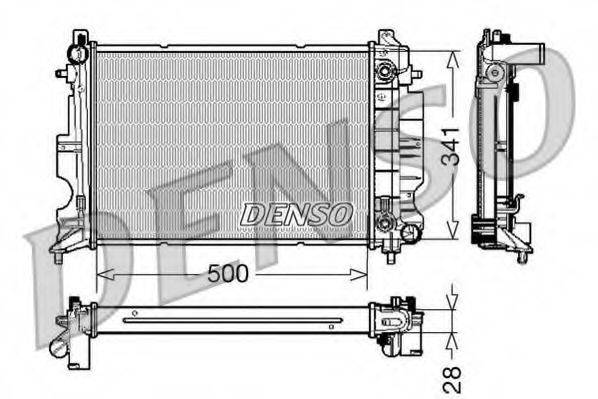 Радіатор, охолодження двигуна DENSO DRM25013