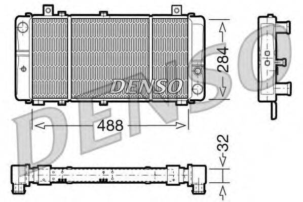 Радіатор, охолодження двигуна DENSO DRM27001
