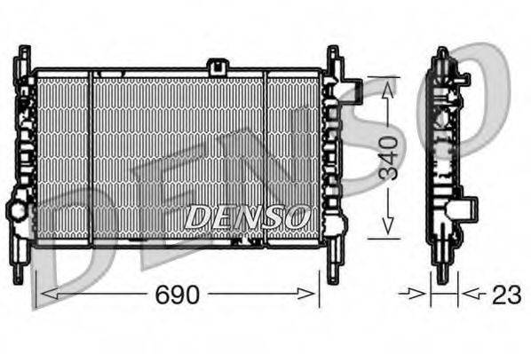 Радіатор, охолодження двигуна DENSO DRM44003