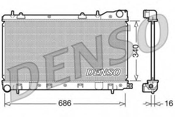 Радіатор, охолодження двигуна DENSO DRM36003