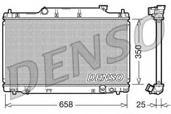 Радіатор, охолодження двигуна DENSO DRM40007