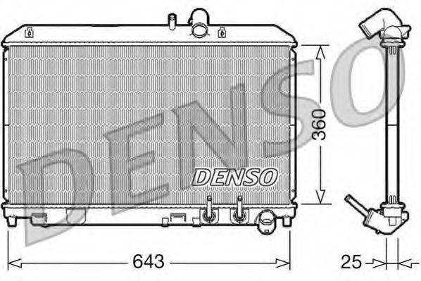 Радіатор, охолодження двигуна DENSO DRM44012