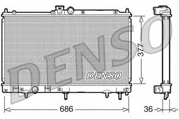 Радіатор, охолодження двигуна DENSO DRM45026