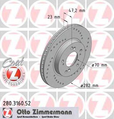 Тормозной диск ZIMMERMANN 280.3160.52