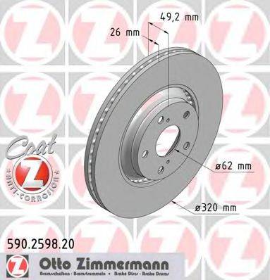 гальмівний диск ZIMMERMANN 590.2598.20