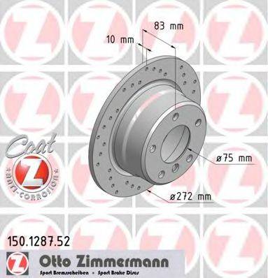 гальмівний диск ZIMMERMANN 150.1287.52