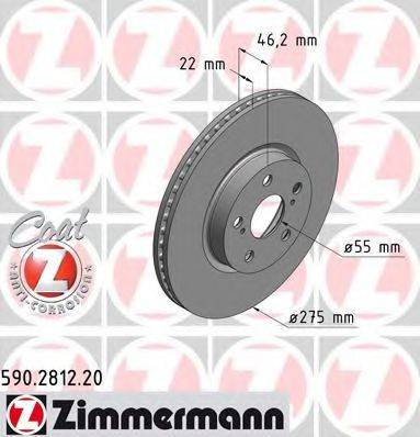 Тормозной диск ZIMMERMANN 590.2812.20
