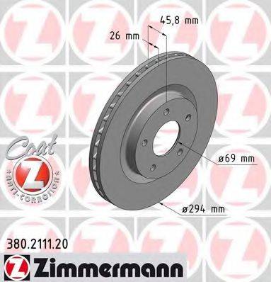 ZIMMERMANN 380211120 Тормозной диск