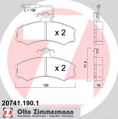 Тормозные колодки ZIMMERMANN 20741.190.1