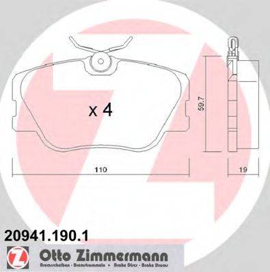 Тормозные колодки ZIMMERMANN 20941.190.1