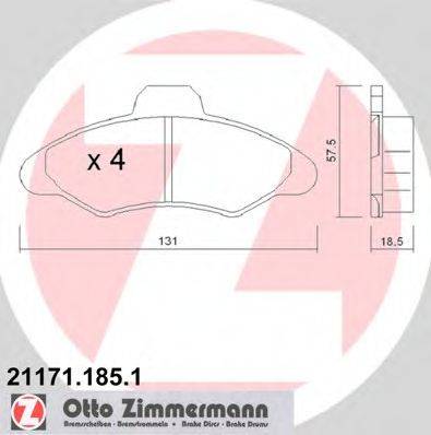 Тормозные колодки ZIMMERMANN 21171.185.1