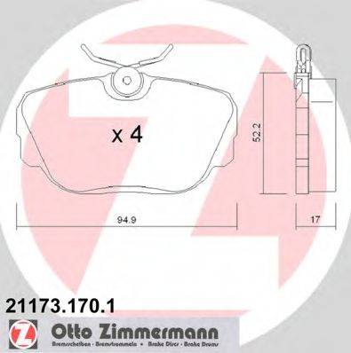 Тормозные колодки ZIMMERMANN 21173.170.1