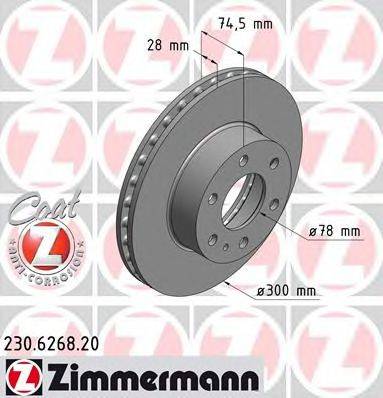 Тормозной диск ZIMMERMANN 230.6268.20