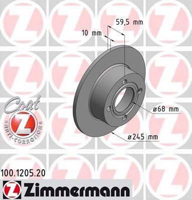 Тормозной диск ZIMMERMANN 100.1205.20