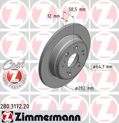 Тормозной диск ZIMMERMANN 280.3172.20