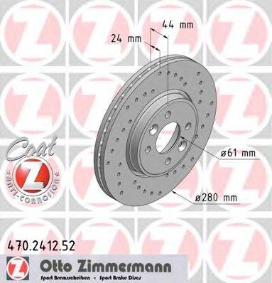 гальмівний диск ZIMMERMANN 470.2412.52