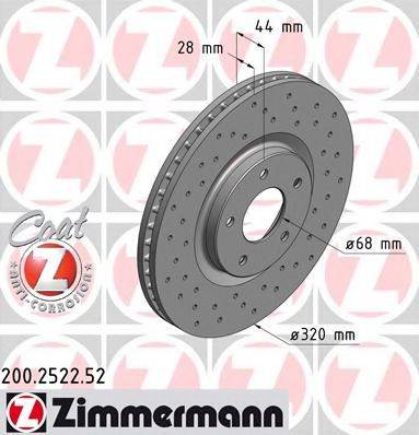 Тормозной диск ZIMMERMANN 200.2522.52
