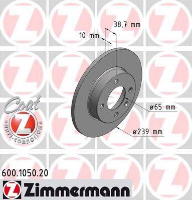 Тормозной диск ZIMMERMANN 600.1050.20
