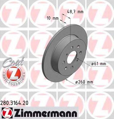 Тормозной диск ZIMMERMANN 280.3164.20