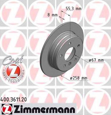 Тормозной диск ZIMMERMANN 400.3611.20