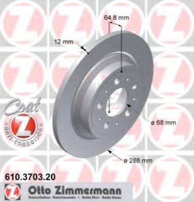 Тормозной диск ZIMMERMANN 610.3703.20