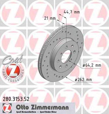 Тормозной диск ZIMMERMANN 280.3153.52