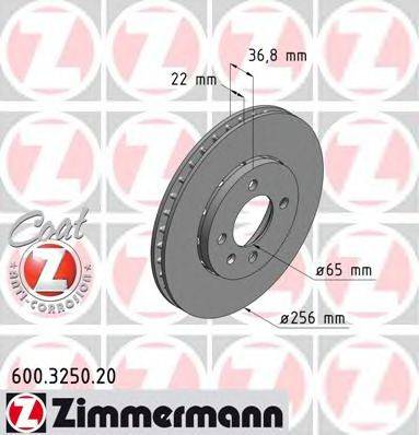 Тормозной диск ZIMMERMANN 600.3250.20