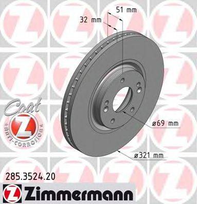 Тормозной диск ZIMMERMANN 285.3524.20