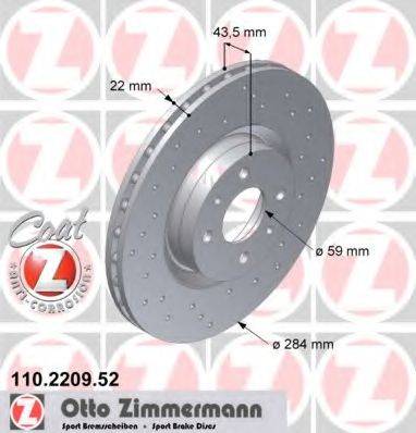 Тормозной диск ZIMMERMANN 110.2209.52