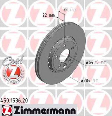 Тормозной диск ZIMMERMANN 450.1536.20