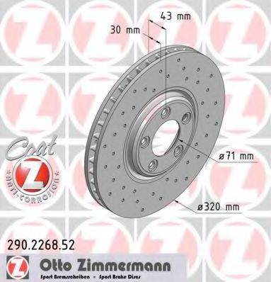 гальмівний диск ZIMMERMANN 290.2268.52