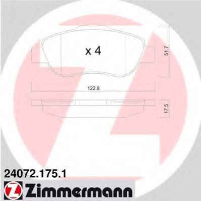 Тормозные колодки ZIMMERMANN 24072.175.1