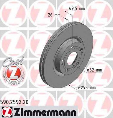 Тормозной диск ZIMMERMANN 590.2592.20