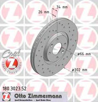гальмівний диск ZIMMERMANN 180.3023.52