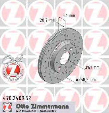 гальмівний диск ZIMMERMANN 470.2409.52