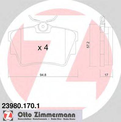 Тормозные колодки ZIMMERMANN 23980.170.1
