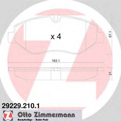 Комплект гальмівних колодок, дискове гальмо ZIMMERMANN 29229.210.1