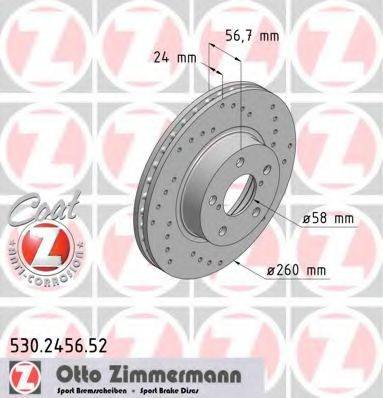 Тормозной диск ZIMMERMANN 530.2456.52