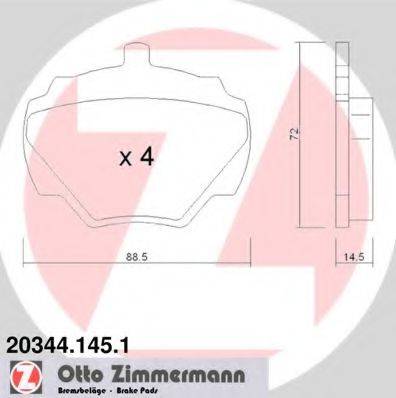 Тормозные колодки ZIMMERMANN 20344.145.1