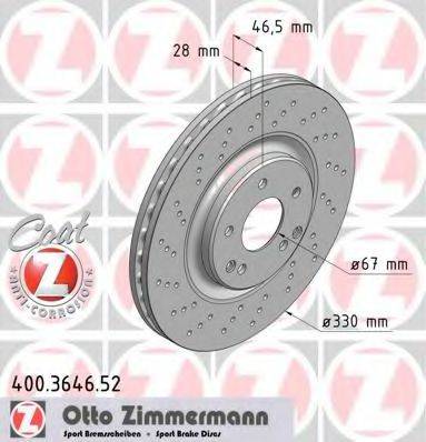 Тормозной диск ZIMMERMANN 400.3646.52